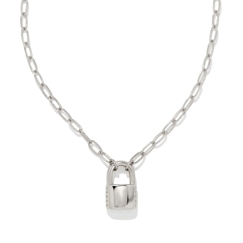 Kendra Scott | Jess Small Lock Chain Necklace in Silver