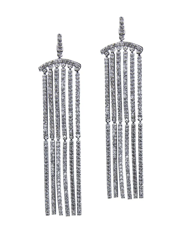 Sterling Silver Dangle Earrings-Elongated Column Earrings