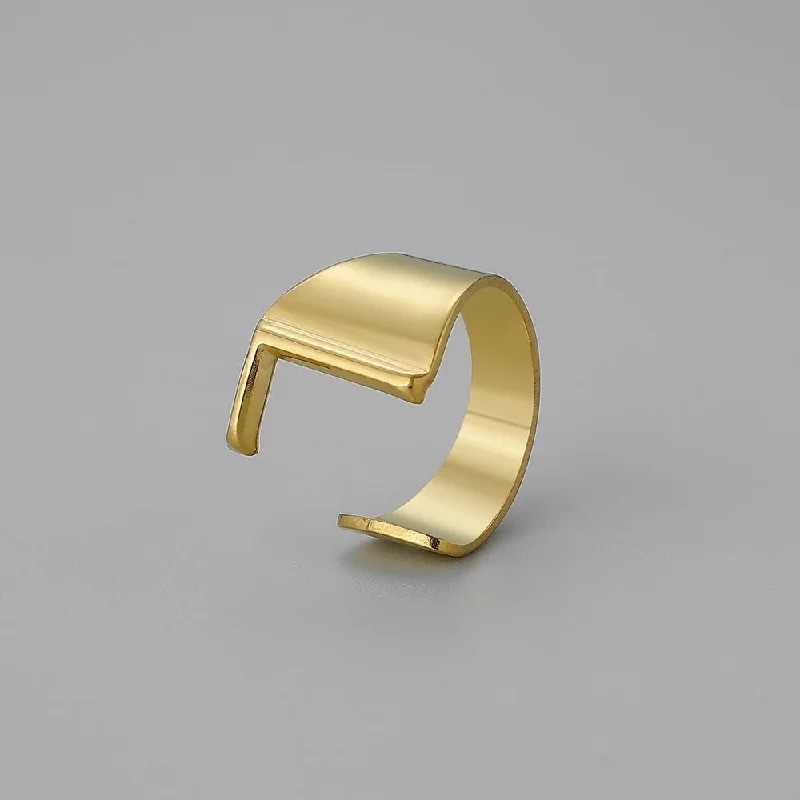 Gold L Open Ring J382-12