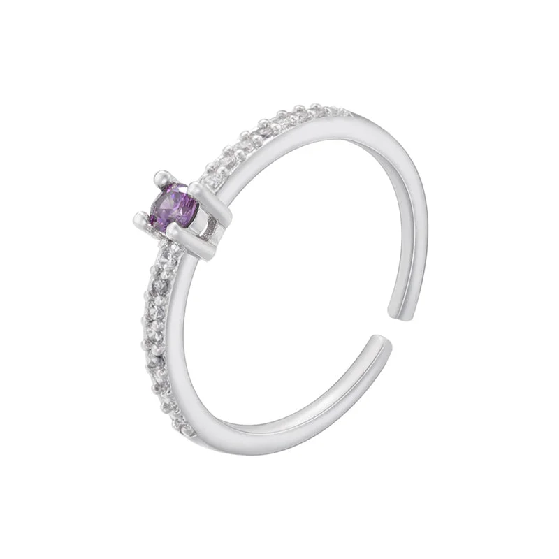 Vj470 White Gold Color Purple Diamond